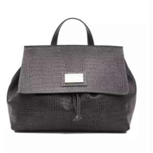 Pompei Donatella Gray Leather Women Shoulder Bag