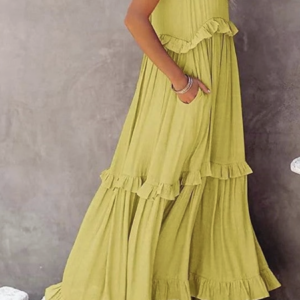Beach Maxi Dress with Ruffle Hem